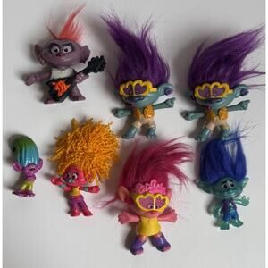 Lot Of 7 Mix & McDonalds Happy Meal Toys Troll Dolls Toys. Grand Sales